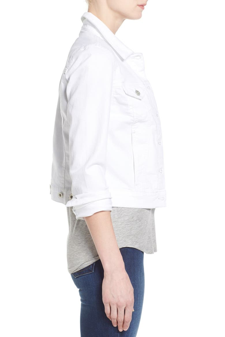 'Samantha' Denim Jacket, Alternate, color, WHITE