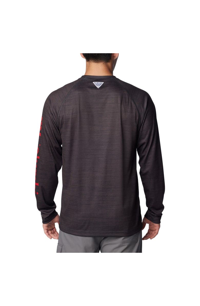 Columbia Men's Columbia  Heather Charcoal Georgia Bulldogs PFG Terminal Tackle Omni-Shade Raglan Long Sleeve T-Shirt, Alternate, color, Heather Charcoal