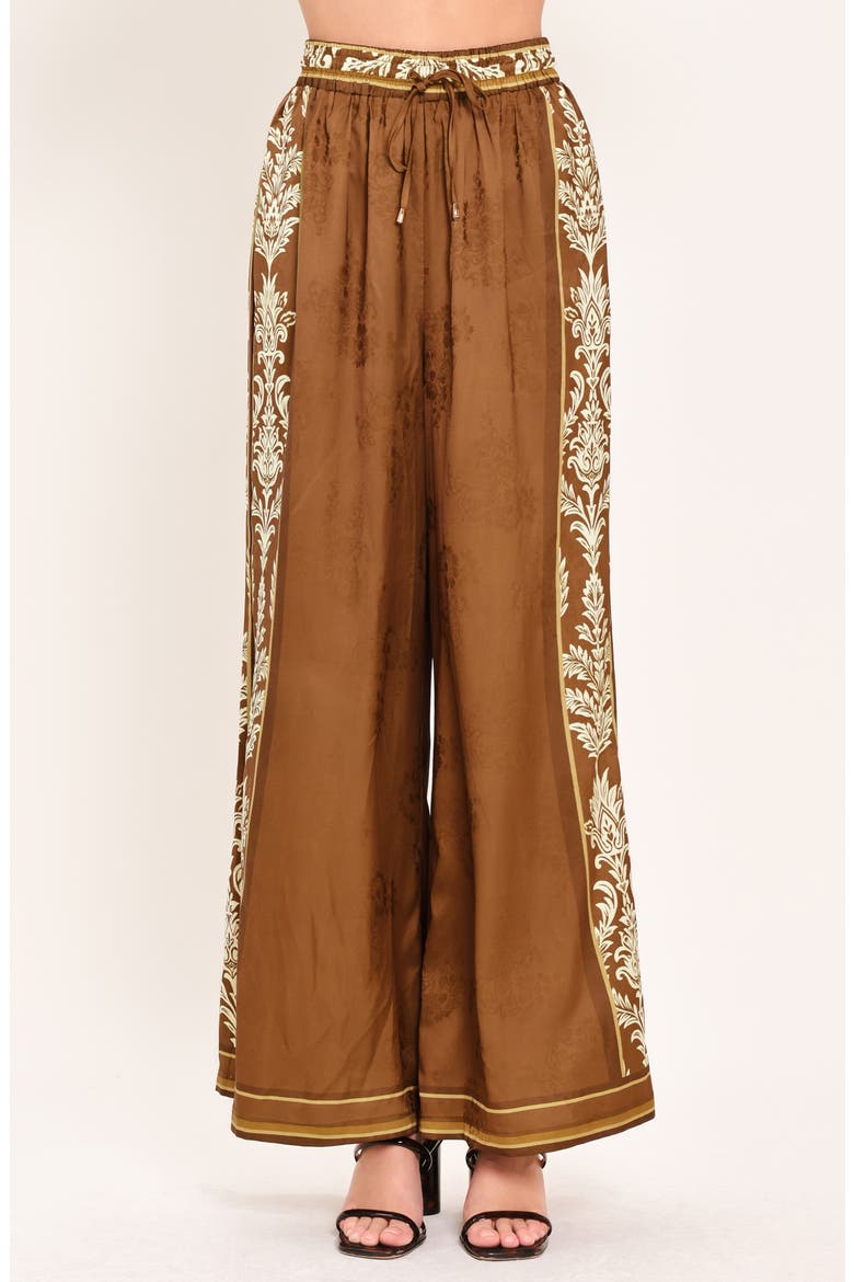 Wide Leg Print Pants, Main, color, CAMEL