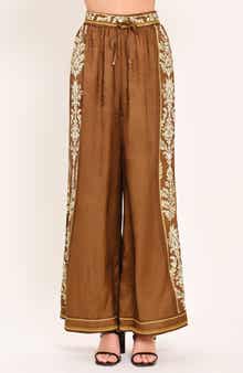 Wide Leg Print Pants