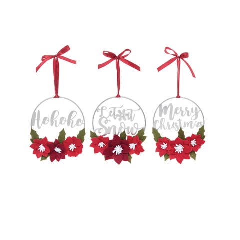 Silver Christmas Hoop Ornament A/3