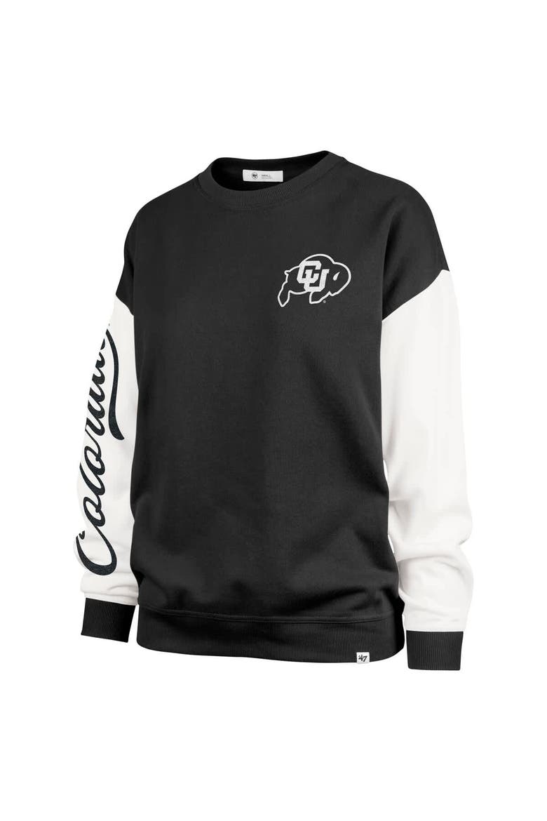 Women's '47  Black Colorado Buffaloes Double Header Rise Andie Pullover Sweatshirt, Alternate, color, Black