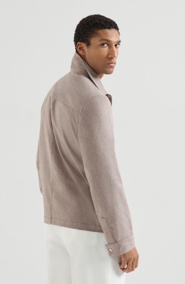 Brunello Cucinelli Cashmere flannel outerwear jacket, Alternate, color, Light Brown