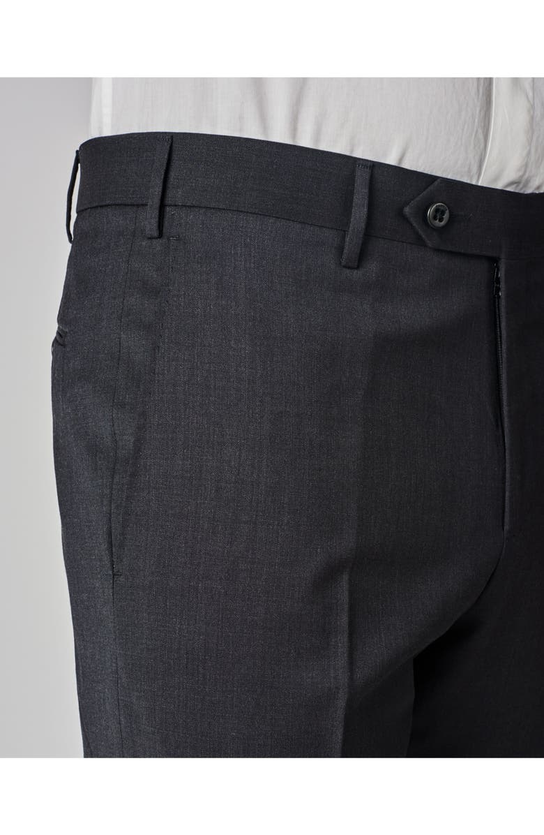 Zanella Parker Flat Front Solid Stretch Wool Trousers, Alternate, color, 