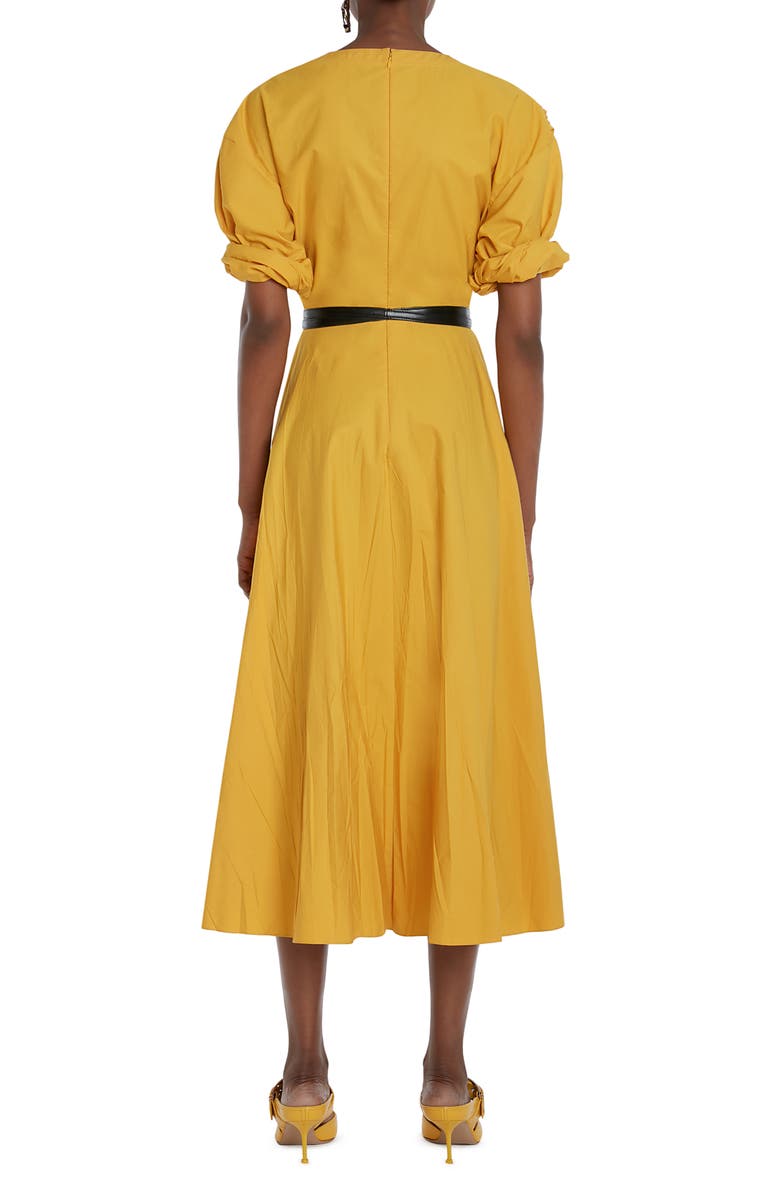McQueen Knot Cotton Poplin Midi Dress, Alternate, color, 