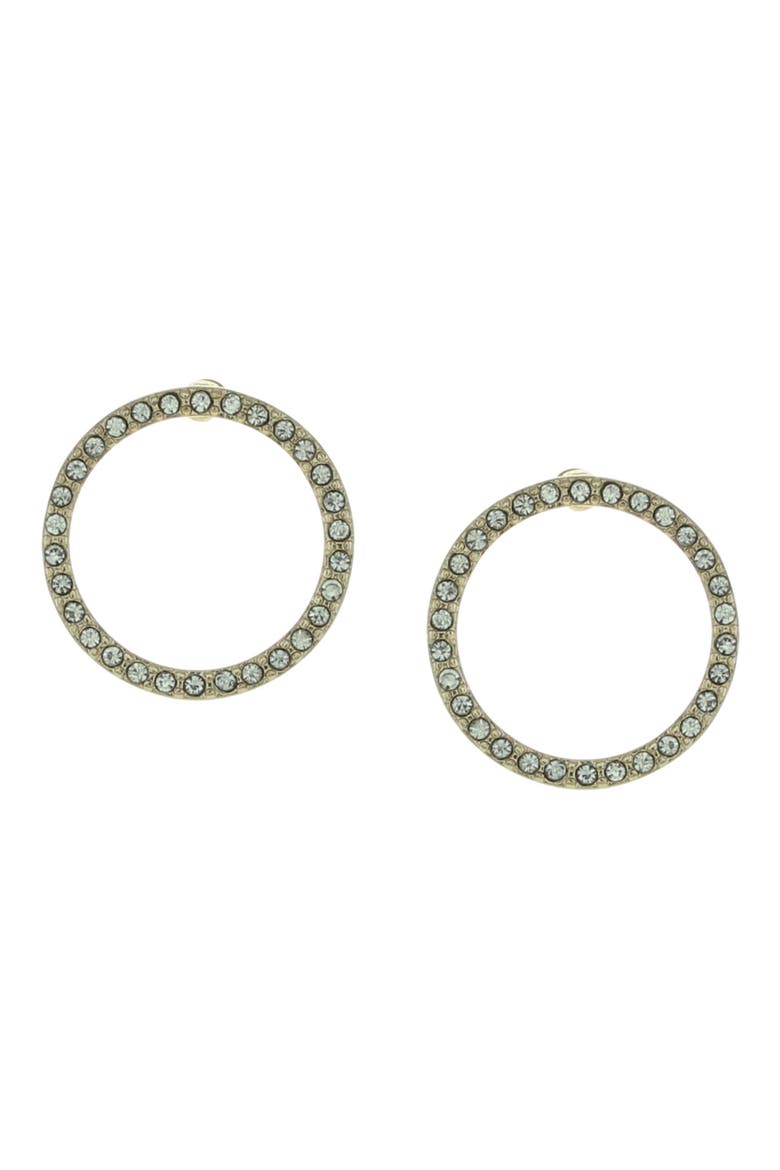 Crystal Open Circle Stud Earrings, Main, color, GOLD / CLEAR
