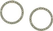 OLIVIA WELLES Crystal Open Circle Stud Earrings