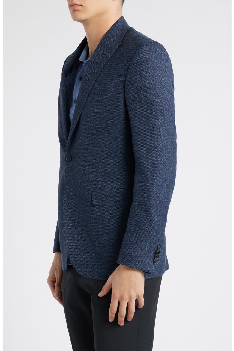 Rawdon Slim Fit Stretch Wool & Linen Sport Coat, Alternate, color, NAVY