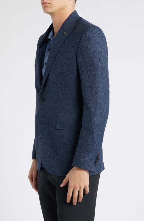 Allsaints Rawdon Slim Fit Stretch Wool & Linen Sport Coat In Navy