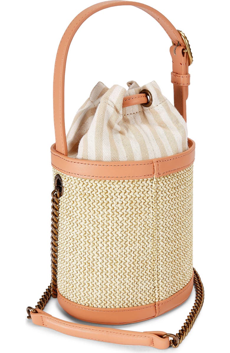 Kurt Geiger London Small Chelsea Round Woven Bucket Bag, Alternate, color, Open Beige