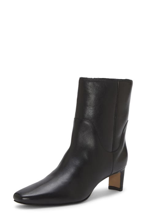 NWB Vince Camuto x online Almost Ready Heeled Ankle Boots 7 Winndie Snipped Toe Black