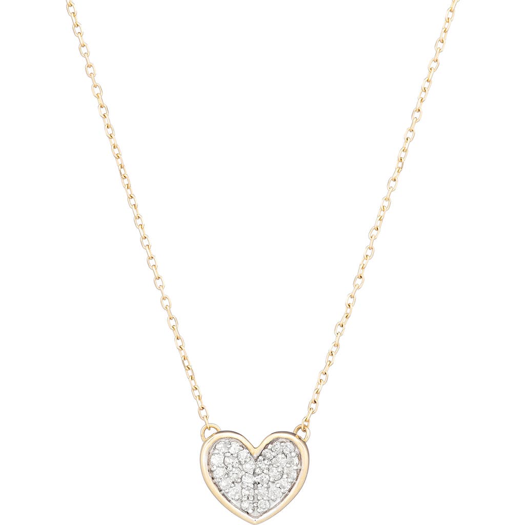 Adina Reyter Tiny Pavé Folded Heart In Gold