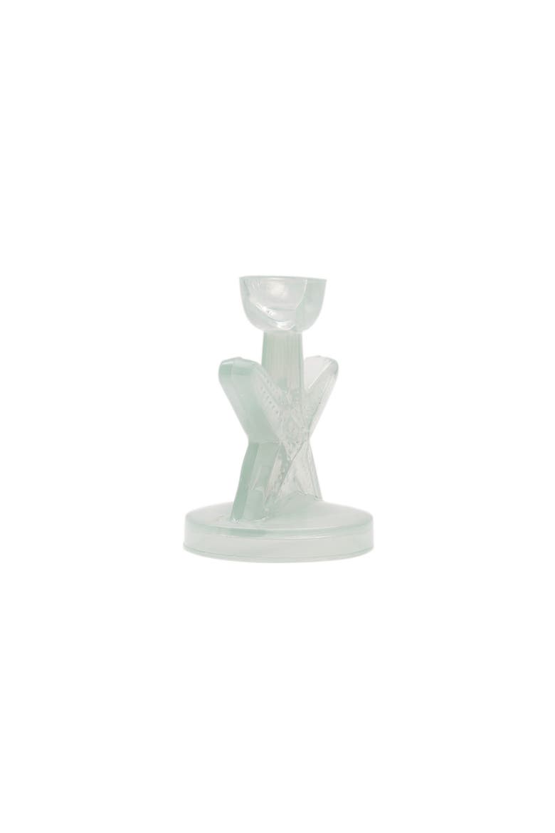 Sea Star Set of 2 Glass Candle Holders 5", Alternate, color, Green