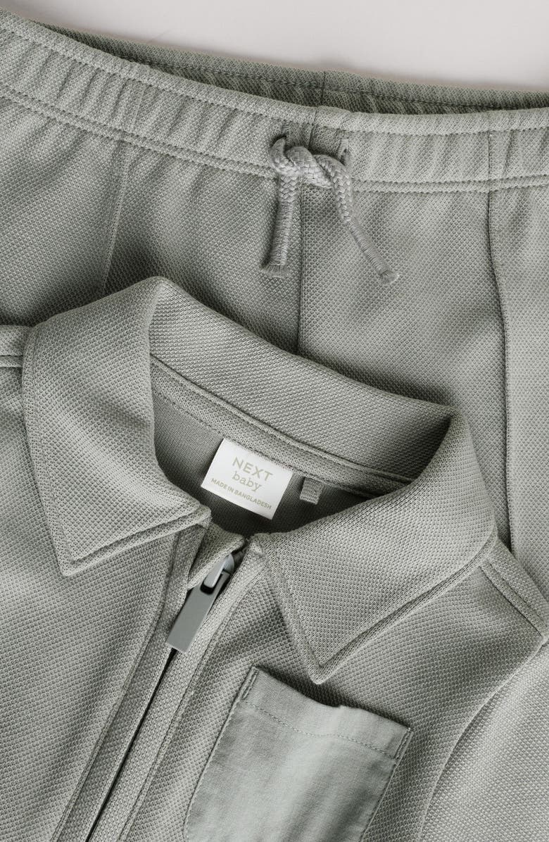 NEXT Half Zip Polo & Pleated Pants Set, Alternate, color, Grey
