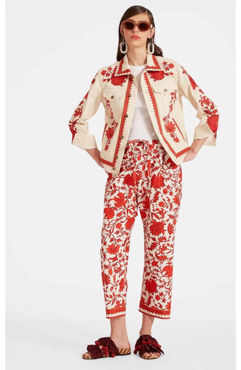 La DoubleJ Drawstring Pants, Alternate, color, Dragonflower Mini Red