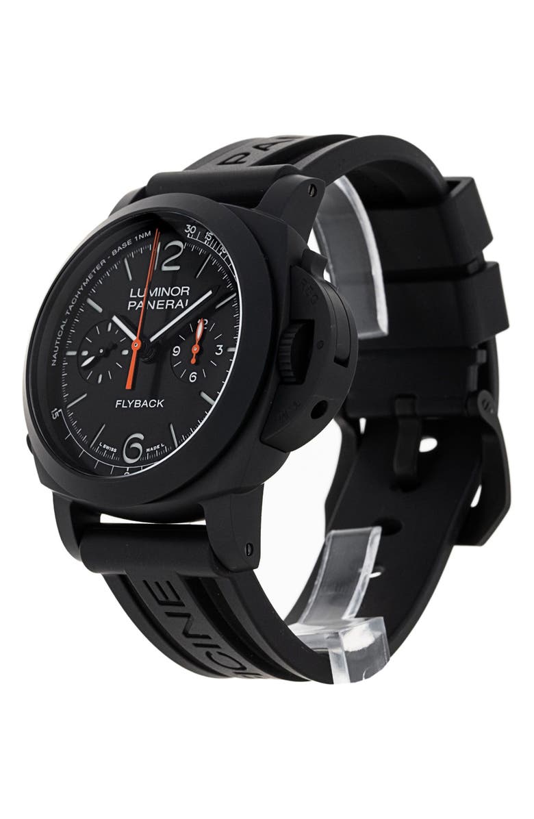 Watchfinder & Co. Panerai Preowned 2022 Luminor Marina Chronograph PAM01298 Automatic Rubber Strap Watch, 44mm, Alternate, color, Black