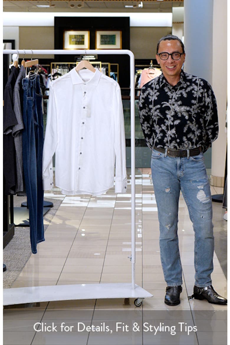 Axel Floral Jacquard Shaped Fit Button-Up Shirt video