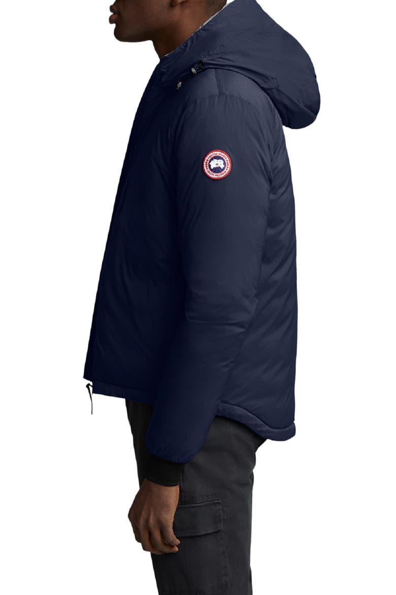 Lodge Packable Windproof 750 Fill Power Down Hooded Jacket, Alternate, color, ATLANTIC NAVY
