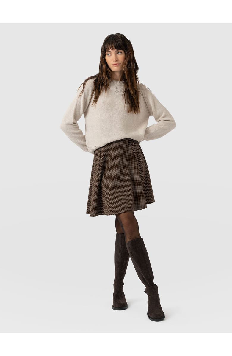 Saint + Sofia Macie Mini Skirt, Alternate, color, Brown Mini Houndstooth