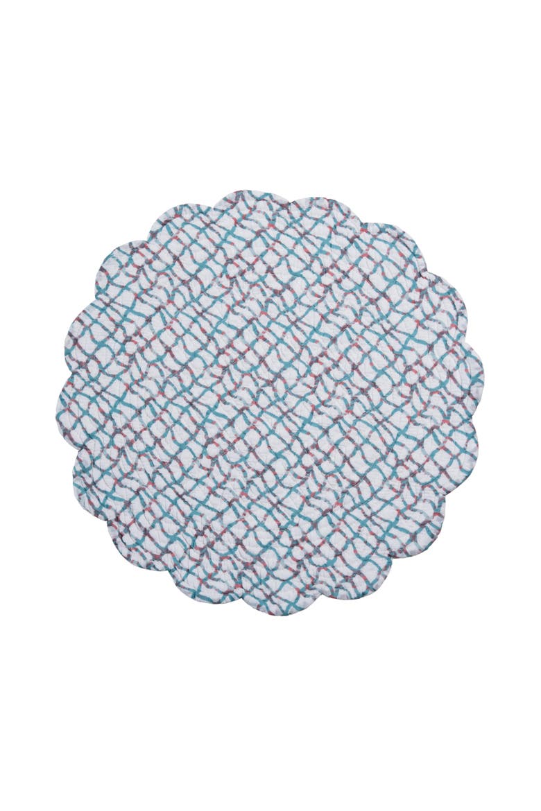 St.Vincent Round Placemats Set of 6, 17", Alternate, color, Blue
