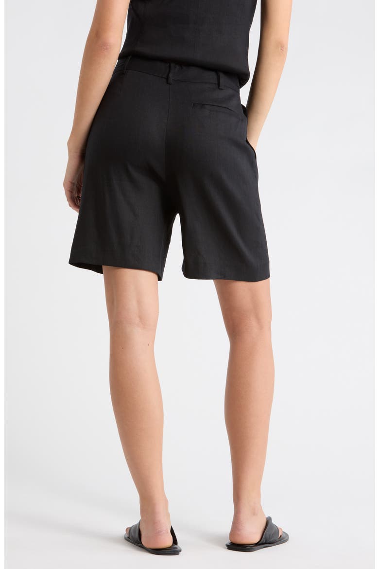 Pleat Front Trouser Shorts, Alternate, color, BLACK