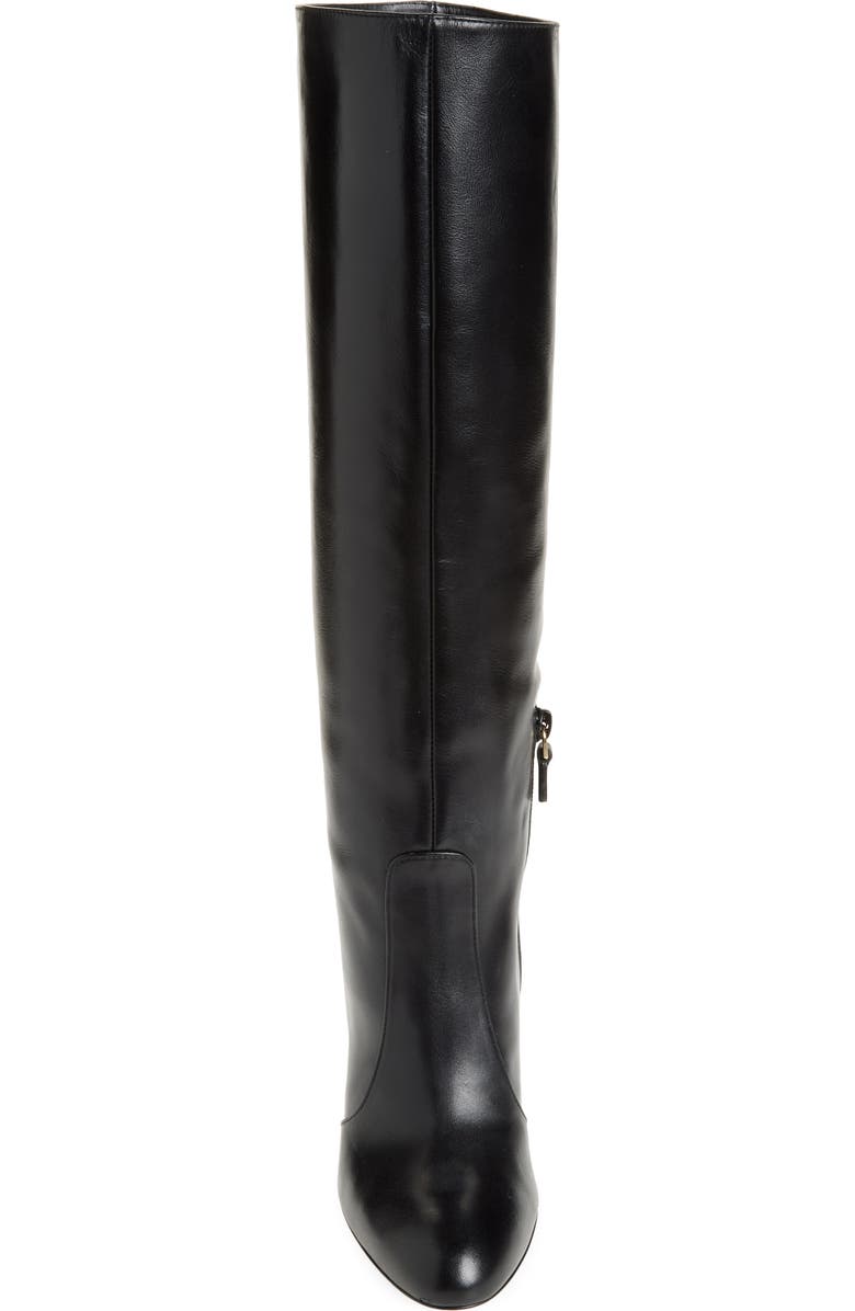 Stuart Weitzman Vida 100 Knee High Leather Boot, Alternate, color, Black