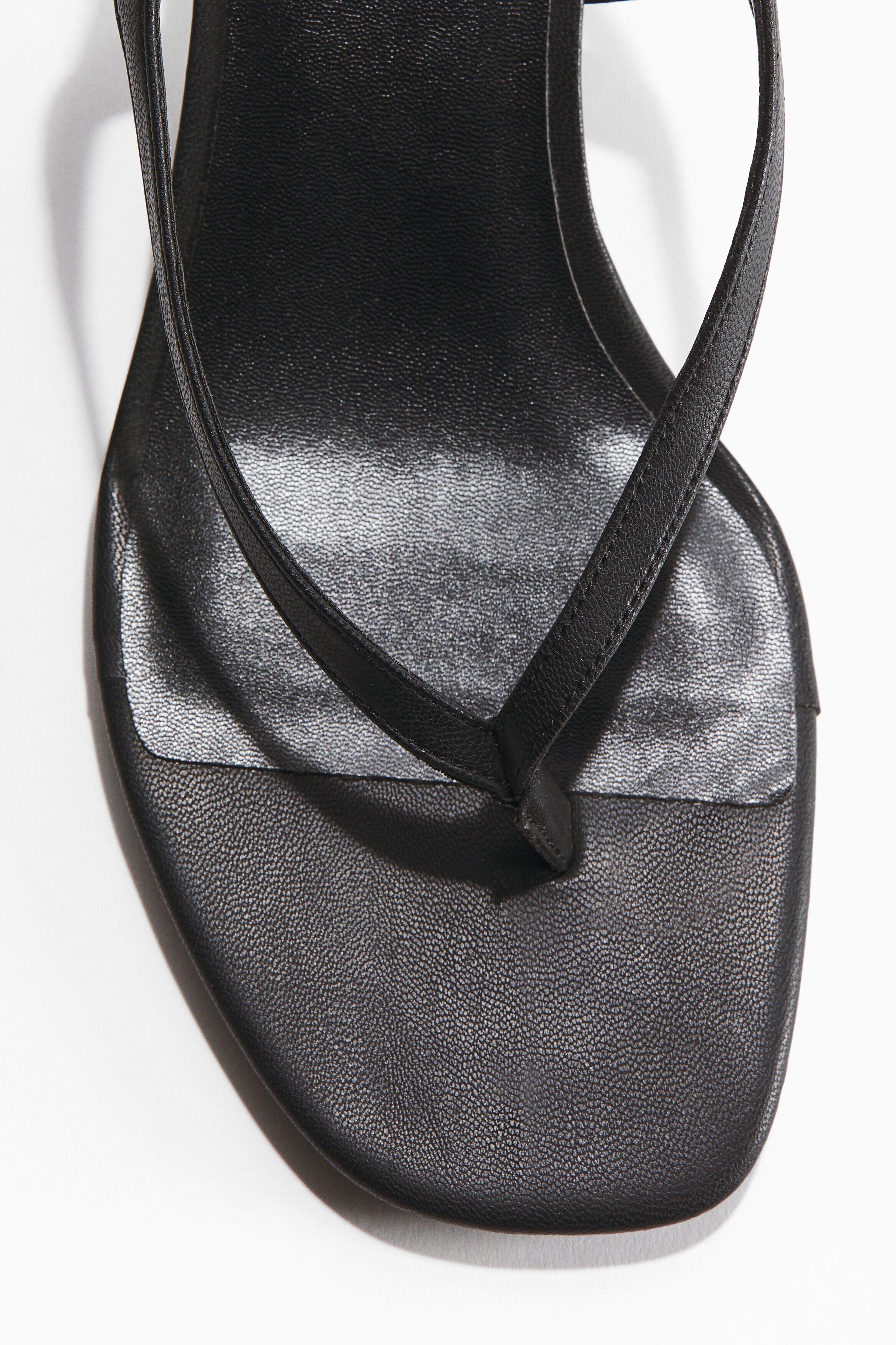 H&M Kitten-heeled Sandals, Alternate, color, Black