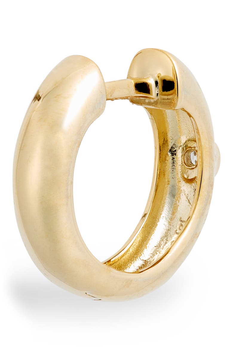 Court Diamond Huggie Hoop Earrings, Alternate, color, YELLOW