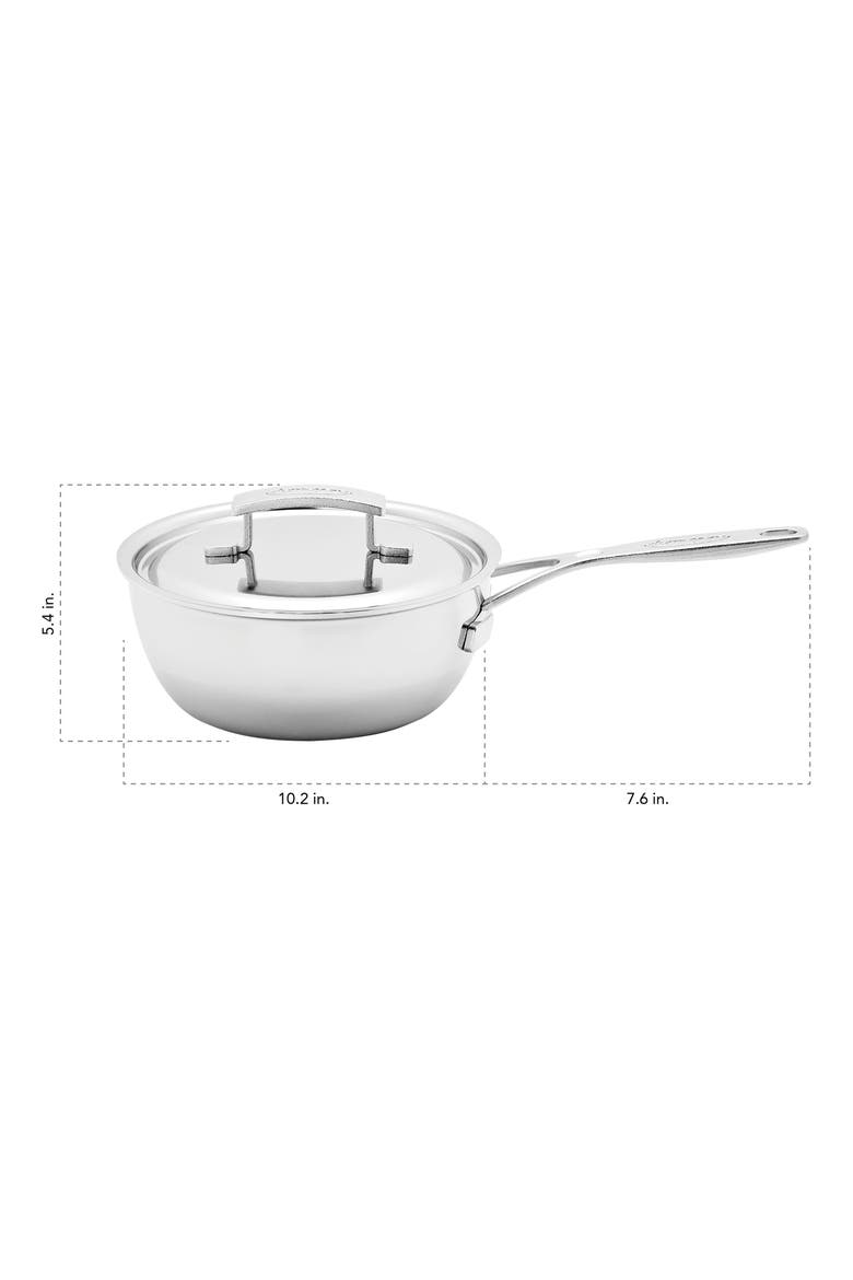 Industry 3.5-Quart 5-Ply Stainless Steel Saucepan, Alternate, color, STAINLESS STEEL