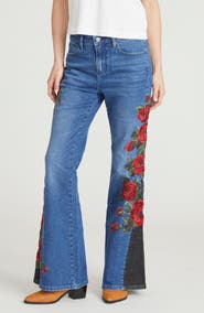Driftwood Fab Farrah Midnight Rose Wide Leg Jeans