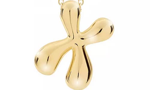 Jane Basch Designs Puffed Initial Pendant Necklace In Gold