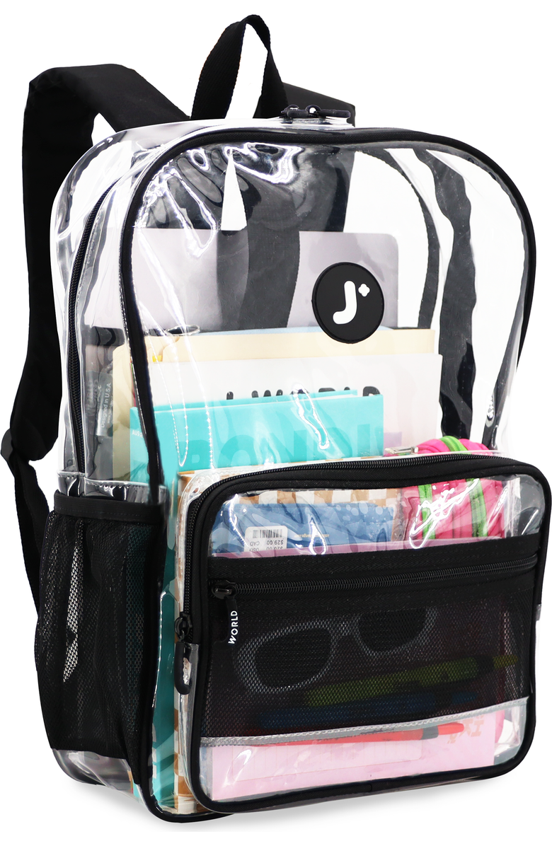 J World Clear Transparent TPU Backpack for School, Main, color, Clear