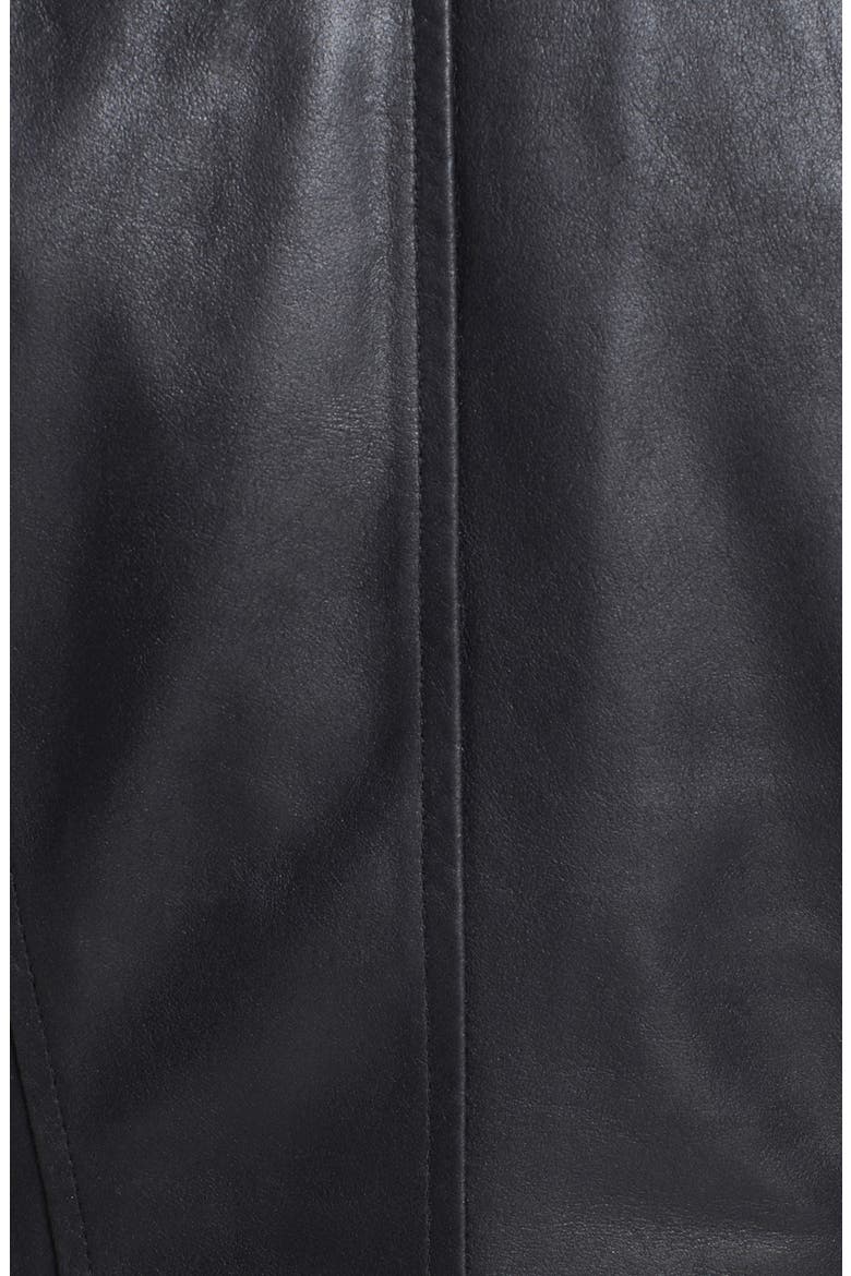 Embroidered Leather Scuba Jacket, Alternate, color, BLACK