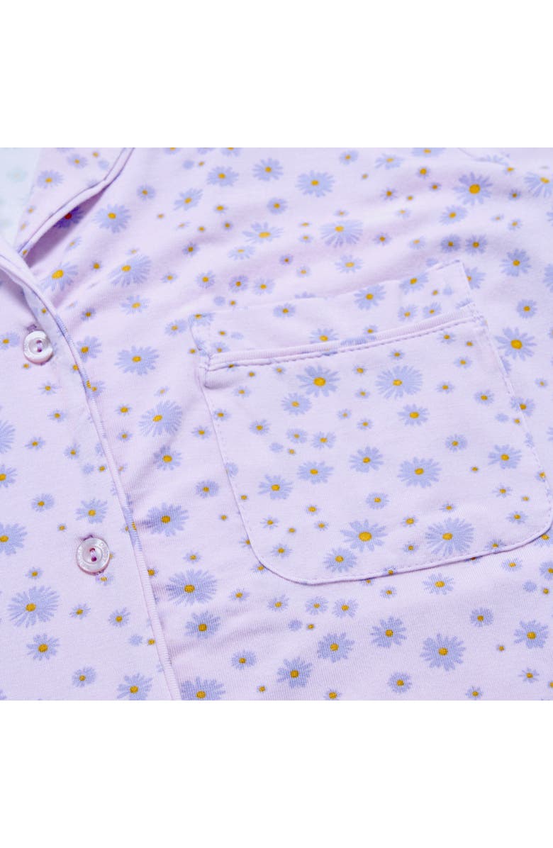 Crickle Daisy Oopsie Daisy Long Pajama Set, Alternate, color, Pastel Purple, Bright Purple