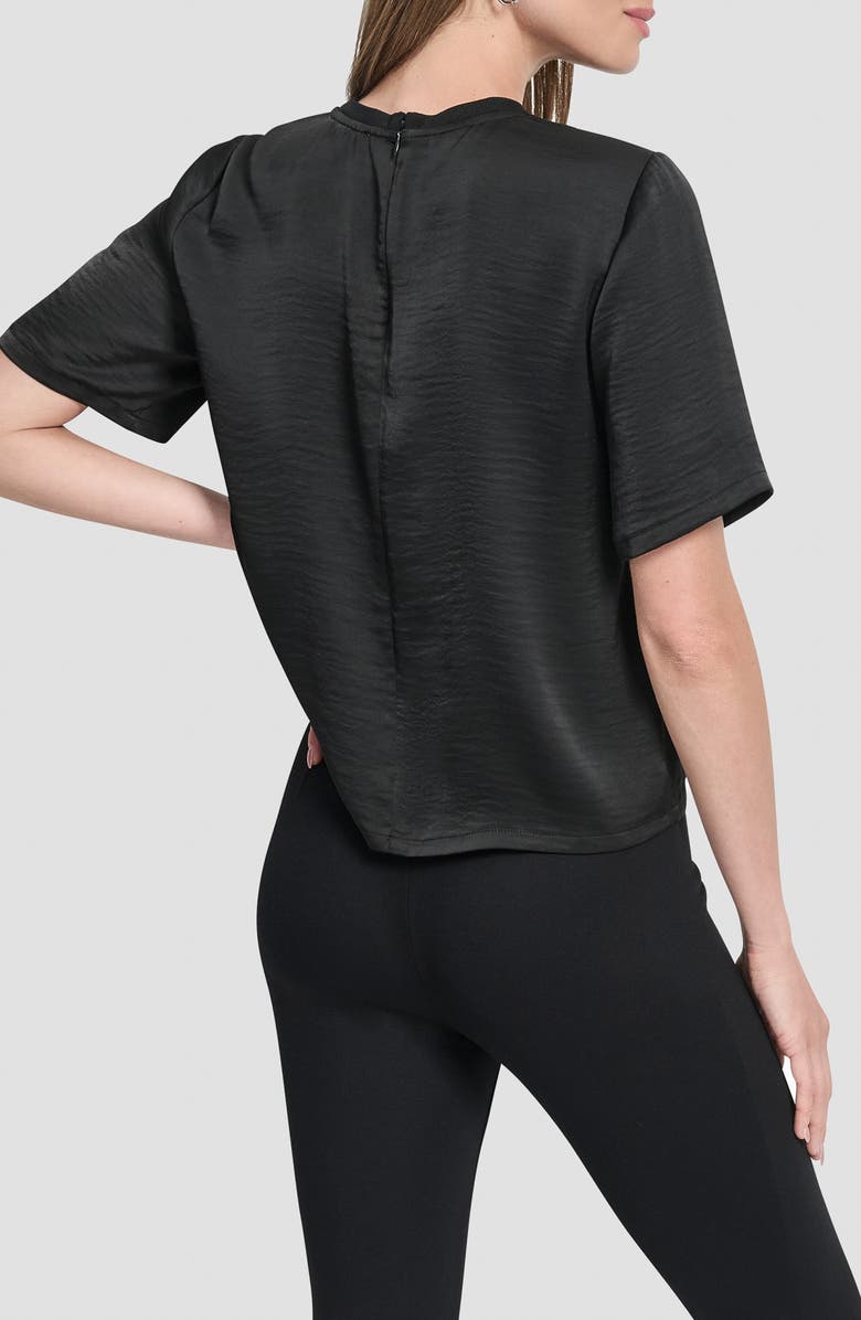 DKNY Studded Boxy Top, Alternate, color, Black