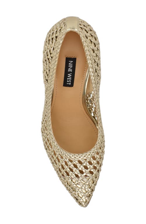 Nine West Tatiana Pointed Toe Pump In Gold Woven