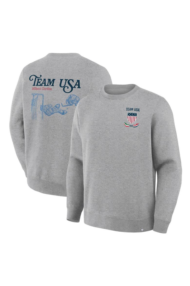 Men's Fanatics  Heather Gray Team USA Milano Cortina 2026 Winter Olympics Hockey Legacy Fleece Sweatshirt, Main, color, Heather Gray