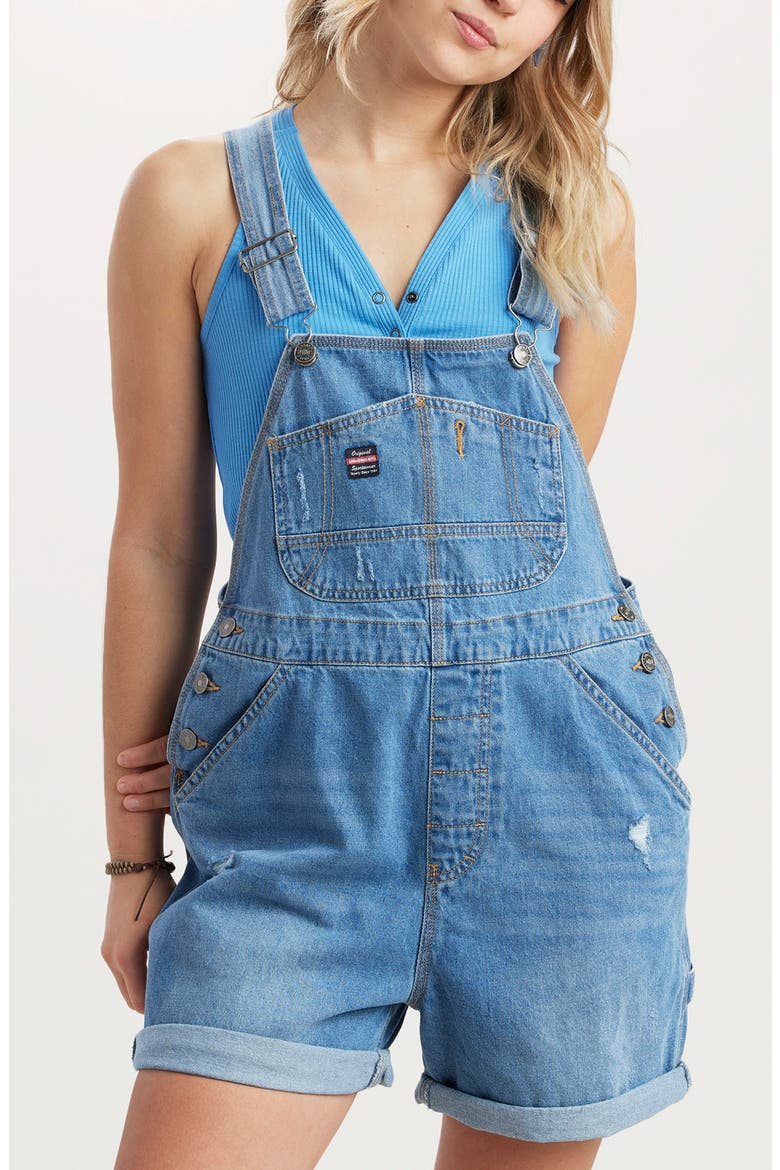 Mario Denim Shortalls, Main, color, COVE