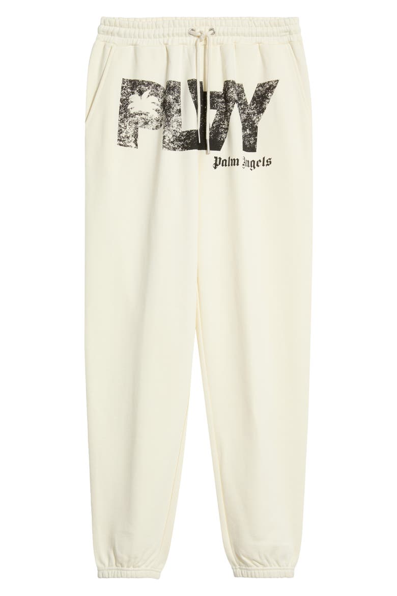 Logo Print Oversize Sweatpants, Main, color, SWEET CORN