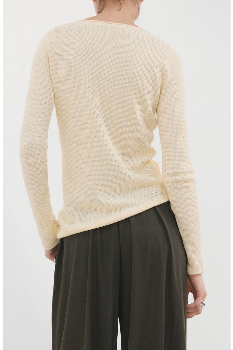 Asymmetric Rib Sweater, Alternate, color, PASTEL YELLOW