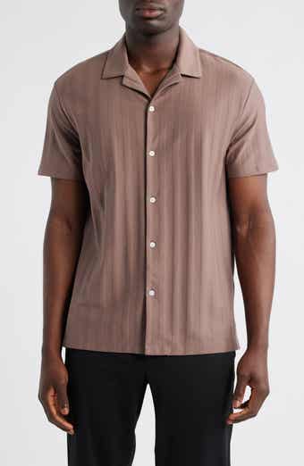 Reiss Sampson Textured Stripe Camp Shirt