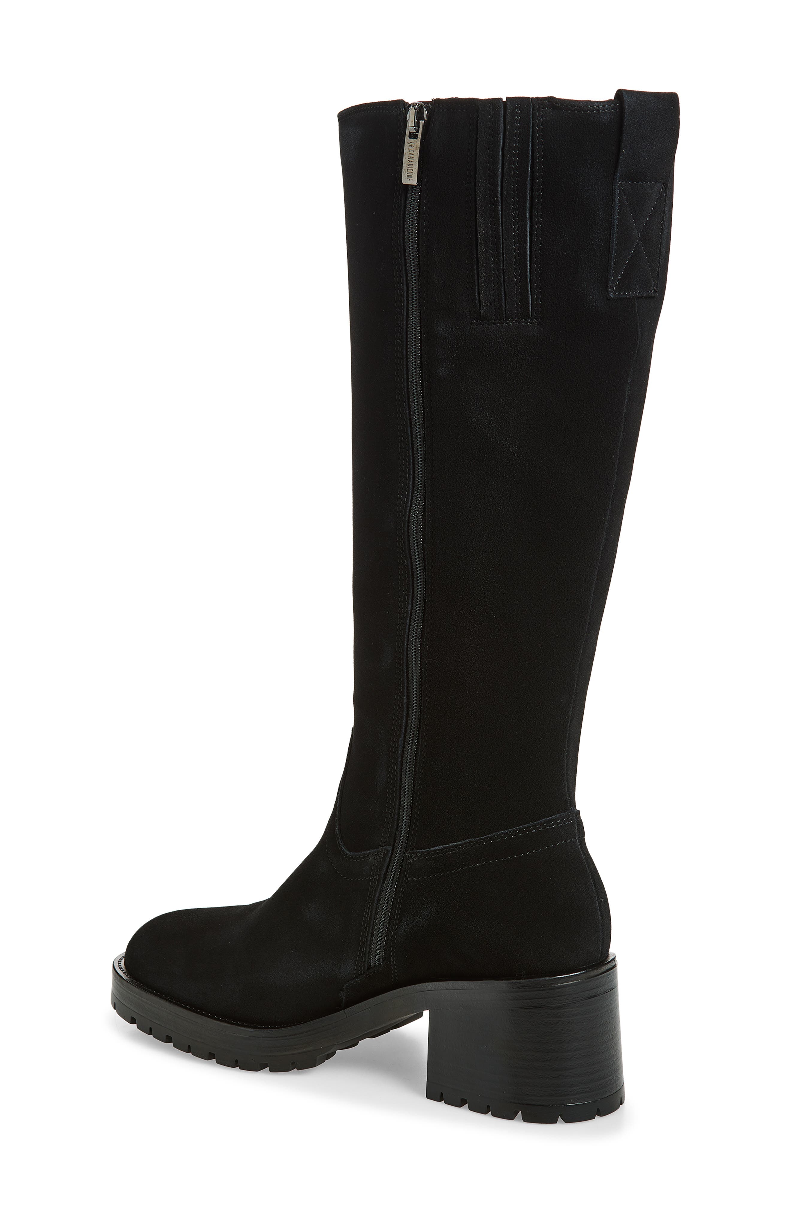 La Canadienne Wind Tall leather Boot, Alternate, color, Black Suede
