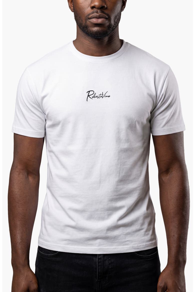 Milano Writing Slim fit tee, Main, color, White