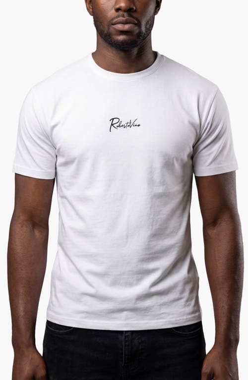 Roberto Vino Milano Writing Slim Fit Tee In White