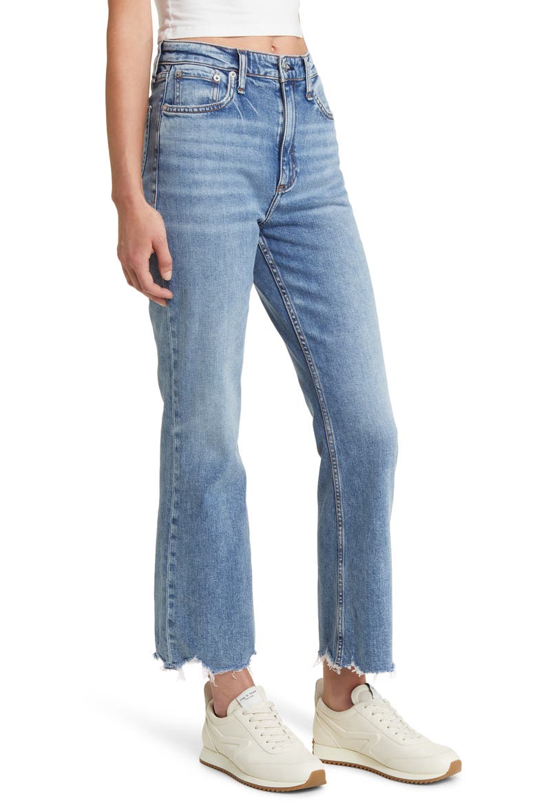 Casey Raw Hem High Waist Ankle Flare Jeans, Alternate, color, ELDORIS