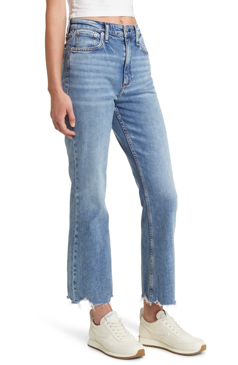 rag & bone Casey Raw Hem High Waist Ankle Flare Jeans, Alternate, color, 