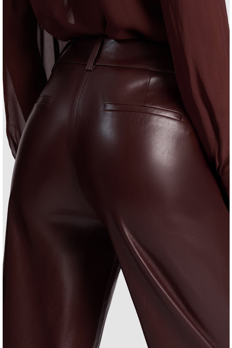Alexander High Waist Faux Leather Pants, Alternate, color, DARK CHOCOLATE