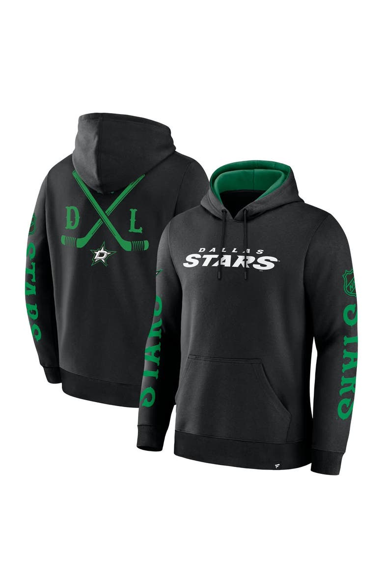 FANATICS Men's Fanatics Black Dallas Stars Big City Legacy Fleece Pullover Hoodie, Main, color, 