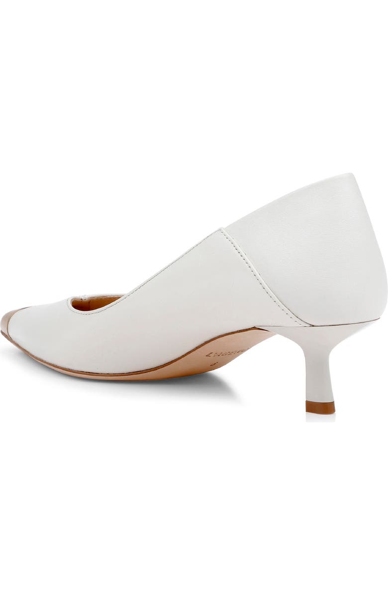 L
AGENCE Garlan Pointed Cap Toe Kitten Heel Pump, Alternate, color, Pearl