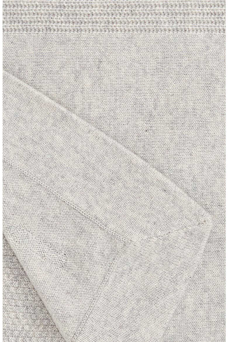 Textured Check Pattern Cashmere Baby Blanket, Alternate, color, LIGHT GREY MELANGE